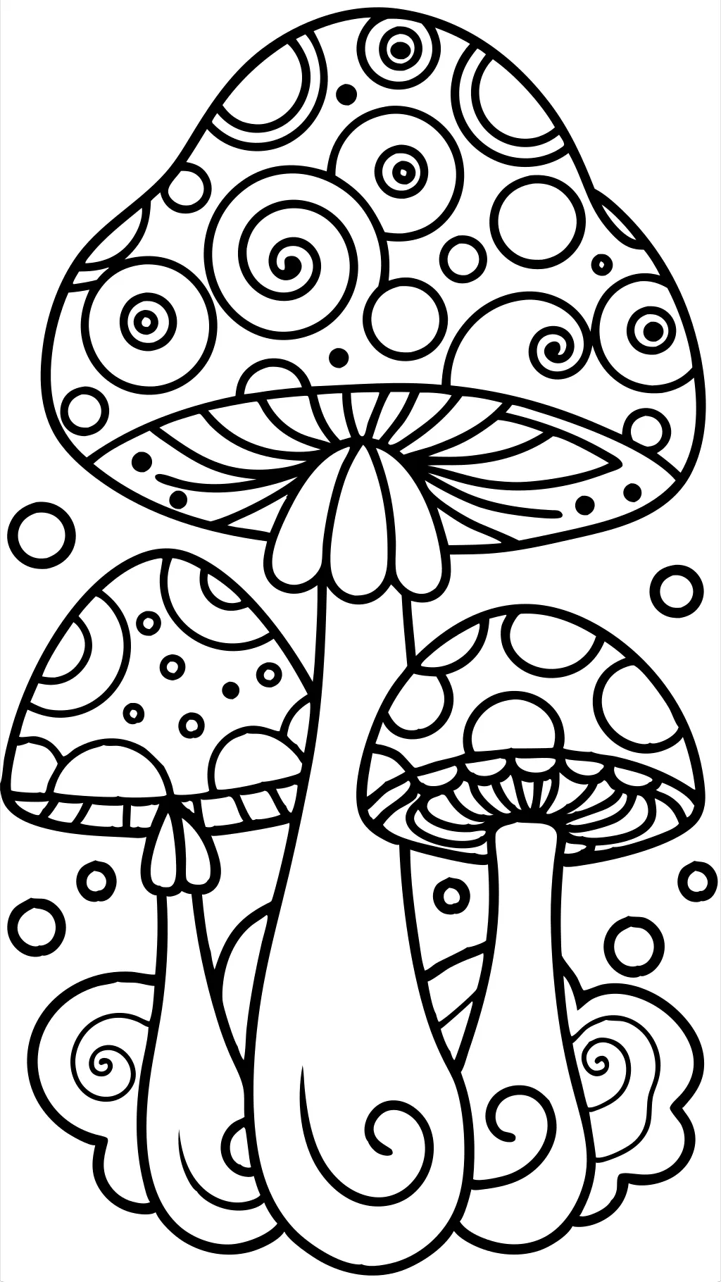 coloriages de champignons trippy